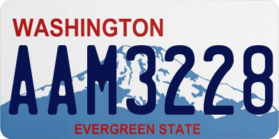 WA license plate AAM3228
