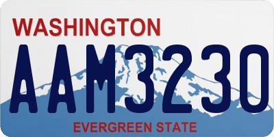 WA license plate AAM3230