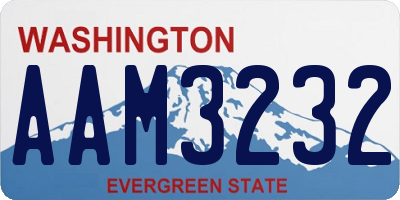 WA license plate AAM3232