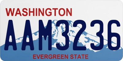 WA license plate AAM3236