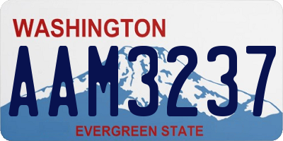 WA license plate AAM3237