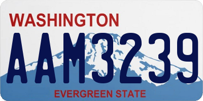 WA license plate AAM3239