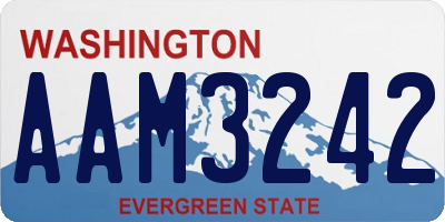 WA license plate AAM3242
