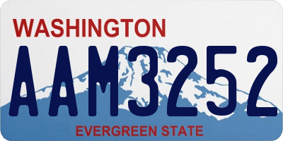 WA license plate AAM3252