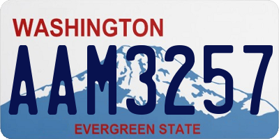 WA license plate AAM3257