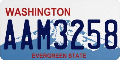 WA license plate AAM3258