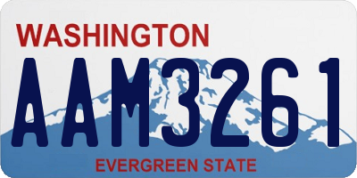 WA license plate AAM3261