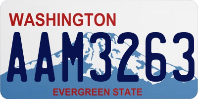 WA license plate AAM3263