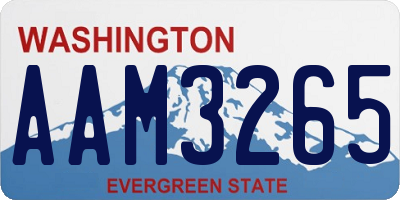 WA license plate AAM3265