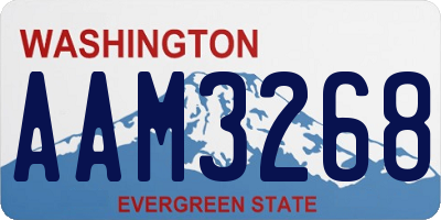 WA license plate AAM3268