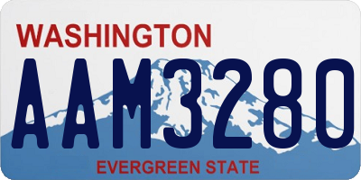 WA license plate AAM3280
