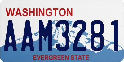 WA license plate AAM3281