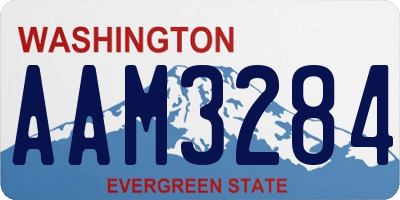 WA license plate AAM3284