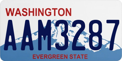 WA license plate AAM3287