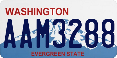 WA license plate AAM3288