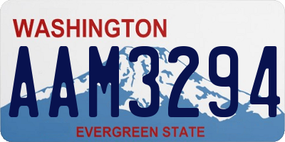 WA license plate AAM3294