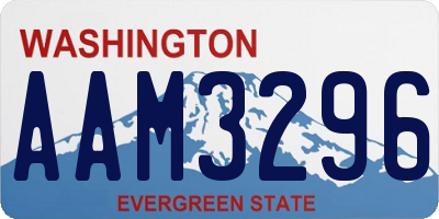 WA license plate AAM3296