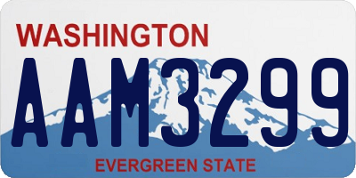 WA license plate AAM3299