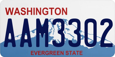 WA license plate AAM3302