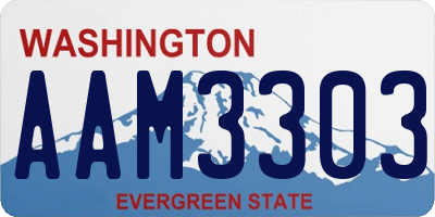 WA license plate AAM3303