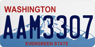 WA license plate AAM3307