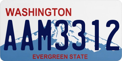 WA license plate AAM3312