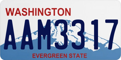 WA license plate AAM3317