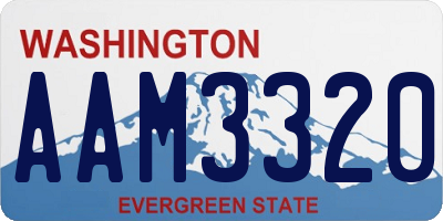 WA license plate AAM3320