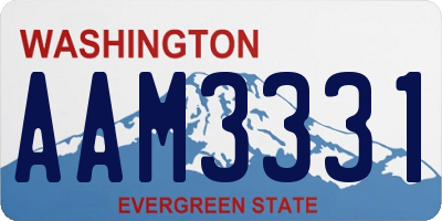 WA license plate AAM3331