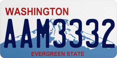 WA license plate AAM3332