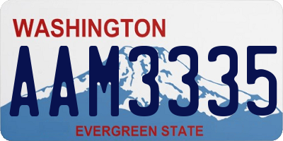 WA license plate AAM3335