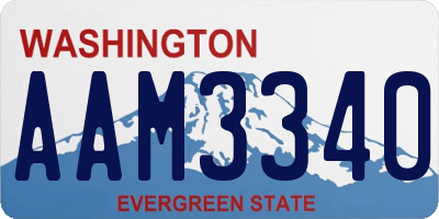 WA license plate AAM3340