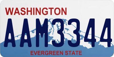 WA license plate AAM3344