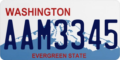 WA license plate AAM3345