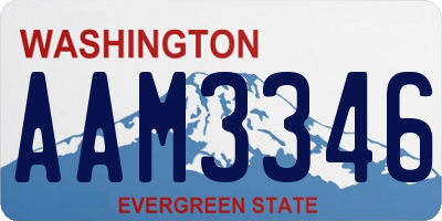 WA license plate AAM3346