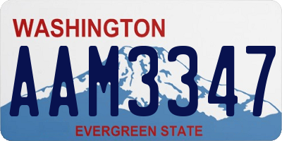 WA license plate AAM3347