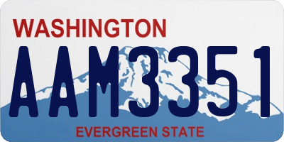 WA license plate AAM3351