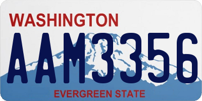 WA license plate AAM3356
