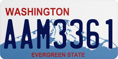 WA license plate AAM3361