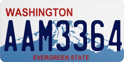 WA license plate AAM3364
