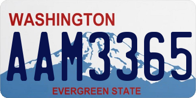 WA license plate AAM3365