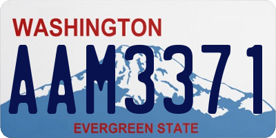 WA license plate AAM3371