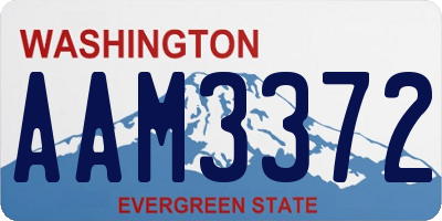WA license plate AAM3372