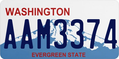 WA license plate AAM3374