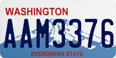 WA license plate AAM3376