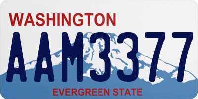 WA license plate AAM3377