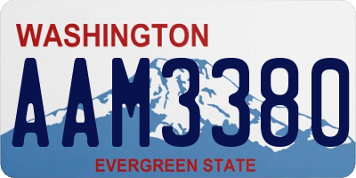 WA license plate AAM3380
