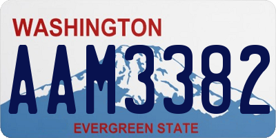 WA license plate AAM3382