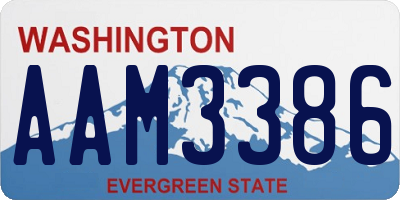 WA license plate AAM3386