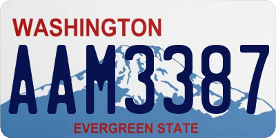 WA license plate AAM3387